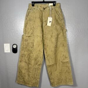 MNML Flocked Oversized Work Pants , Tan, 30